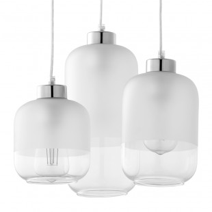 Lampa wisząca szklana potrójna Marco III 37cm biała TK Lighting