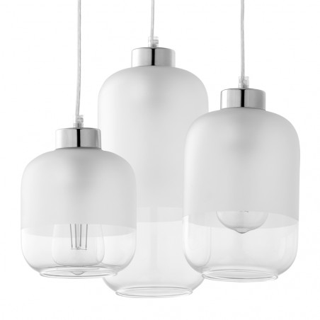 Lampa wisząca szklana potrójna Marco III 37cm biała TK Lighting