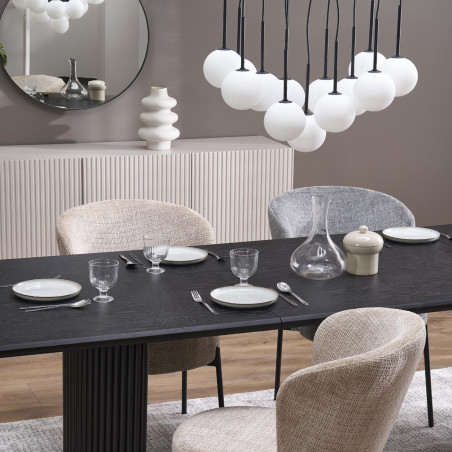 Lampa wisząca 13 szklanych kul na listwie Martin 60cm biało-czarna TK Lighting
