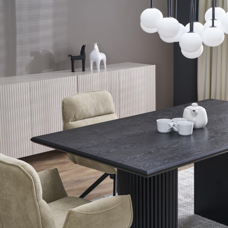 Lampa wisząca 13 szklanych kul na listwie Martin 60cm biało-czarna TK Lighting