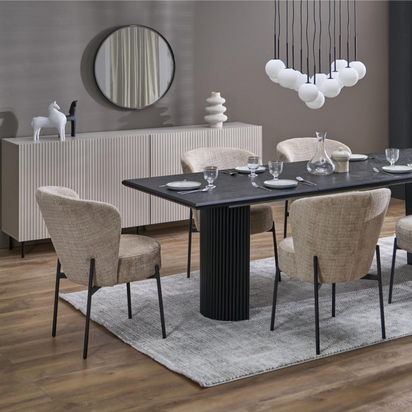 Lampa wisząca 13 szklanych kul na listwie Martin 60cm biało-czarna TK Lighting