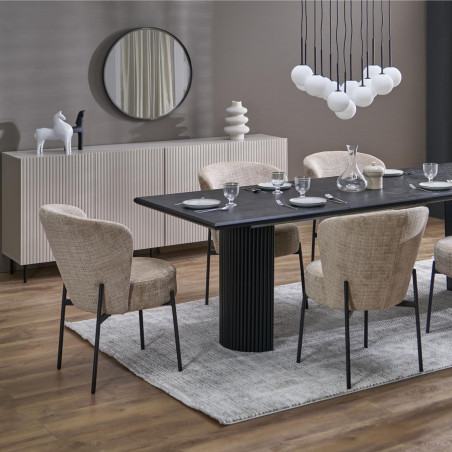 Lampa wisząca 13 szklanych kul na listwie Martin 60cm biało-czarna TK Lighting