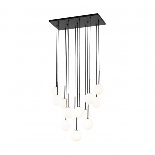 Lampa wisząca 13 szklanych kul na listwie Martin 60cm biało-czarna TK Lighting
