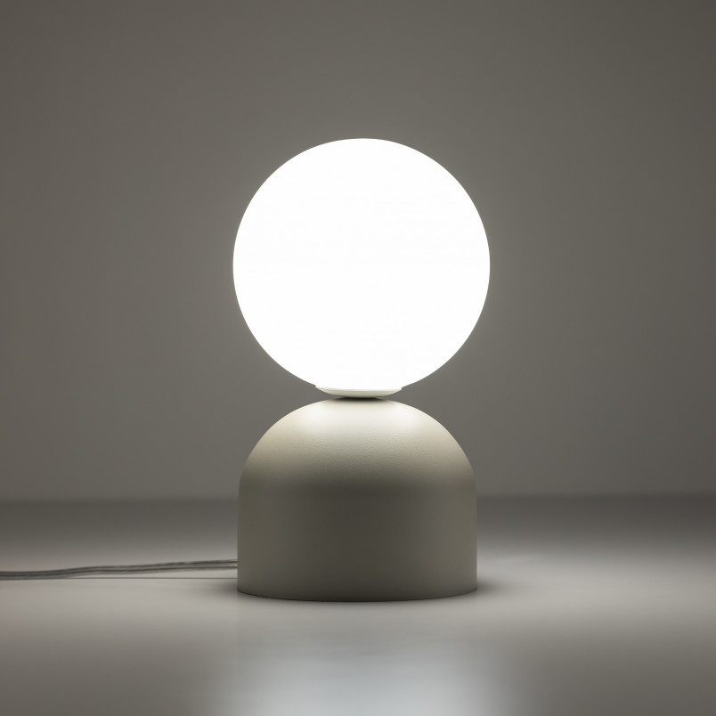 Lampa stołowa szklana kula Miki biały / beżowy TK Lighting