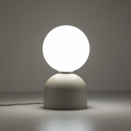 Lampa stołowa szklana kula Miki biały / beżowy TK Lighting