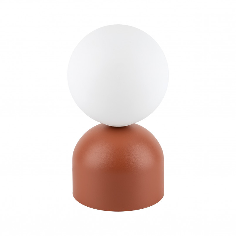 Lampa stołowa szklana kula Miki biały / ceglany TK Lighting