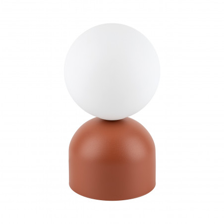 Lampa stołowa szklana kula Miki biały / ceglany TK Lighting