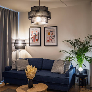 Lampa stołowa szklana kula Miki biały / czarny TK Lighting