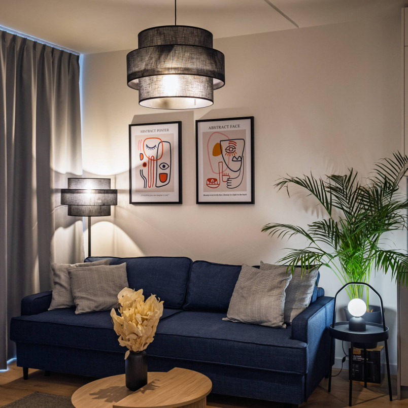 Lampa stołowa szklana kula Miki biały / czarny TK Lighting