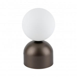 Lampa stołowa szklana kula Miki biały / brązowy TK Lighting