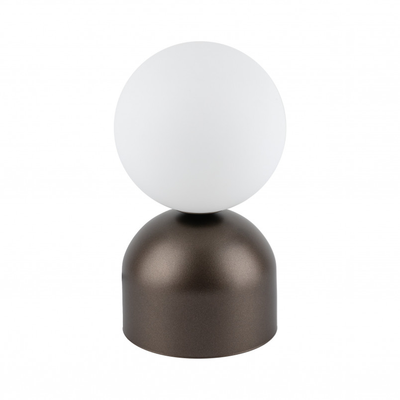 Lampa stołowa szklana kula Miki biały / brązowy TK Lighting
