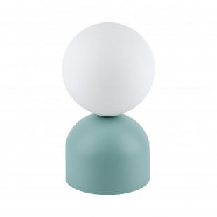 Lampa stołowa szklana kula Miki biały / miętowy TK Lighting