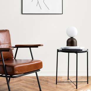 Lampa stołowa szklana kula Miki biały / brązowy TK Lighting