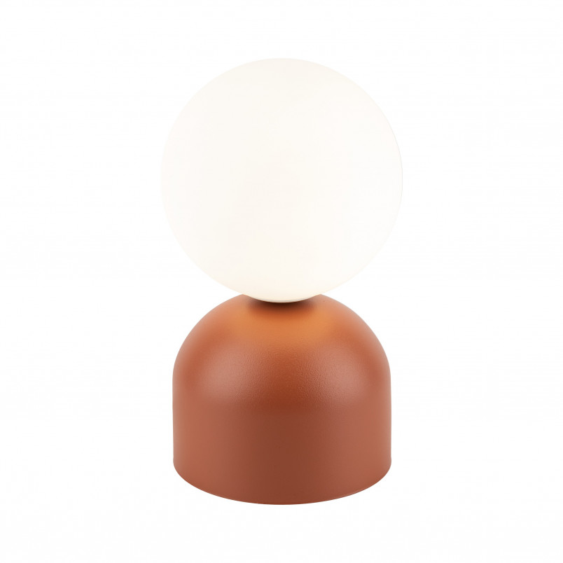 Lampa stołowa szklana kula Miki biały / ceglany TK Lighting