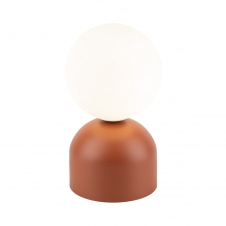 Lampa stołowa szklana kula Miki biały / ceglany TK Lighting