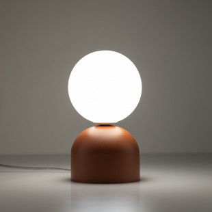 Lampa stołowa szklana kula Miki biały / ceglany TK Lighting