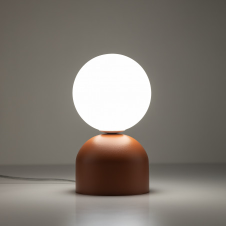 Lampa stołowa szklana kula Miki biały / ceglany TK Lighting
