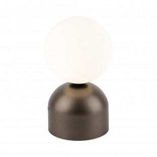 Lampa stołowa szklana kula Miki biały / brązowy TK Lighting