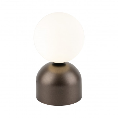 Lampa stołowa szklana kula Miki biały / brązowy TK Lighting