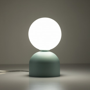 Lampa stołowa szklana kula Miki biały / miętowy TK Lighting