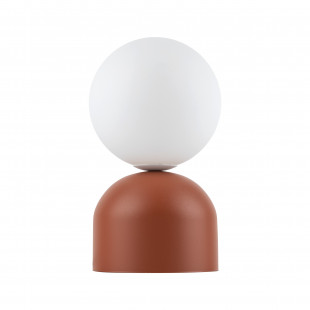 Lampa stołowa szklana kula Miki biały / ceglany TK Lighting