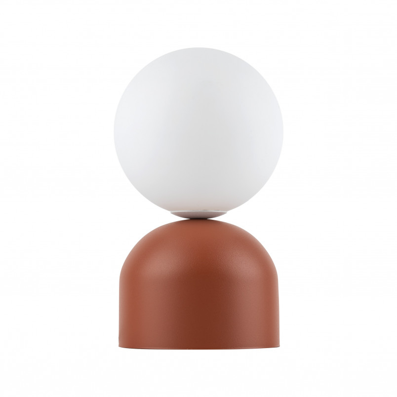 Lampa stołowa szklana kula Miki biały / ceglany TK Lighting