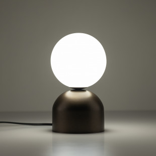 Lampa stołowa szklana kula Miki biały / brązowy TK Lighting