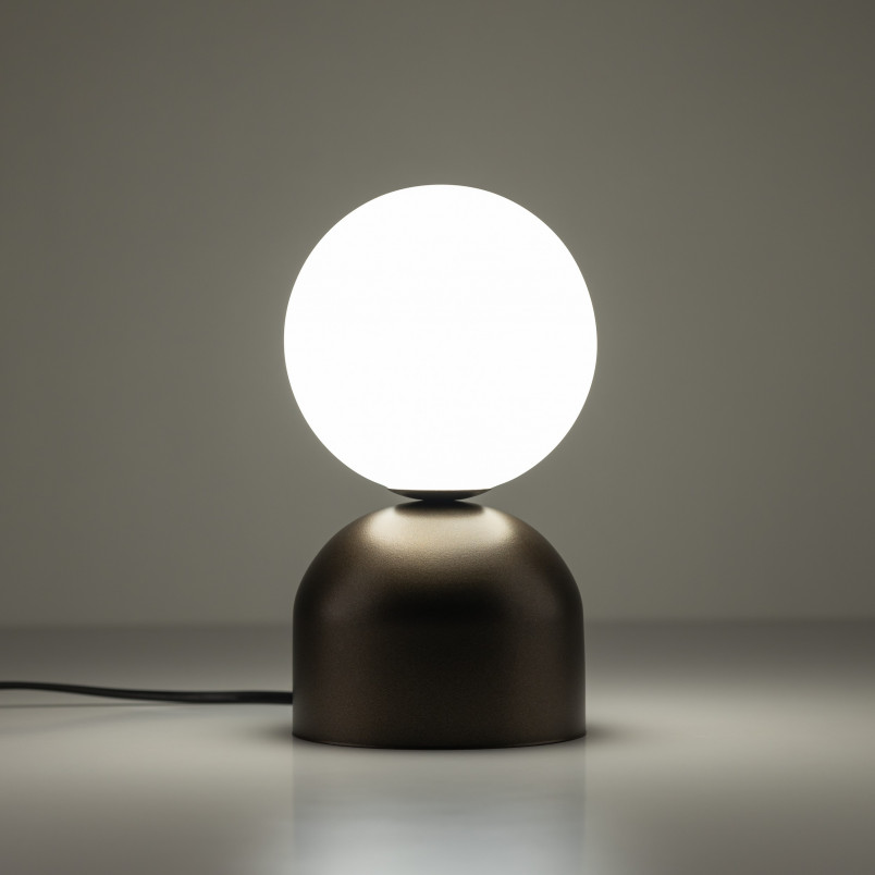 Lampa stołowa szklana kula Miki biały / brązowy TK Lighting