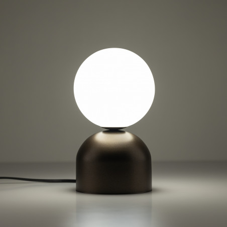 Lampa stołowa szklana kula Miki biały / brązowy TK Lighting