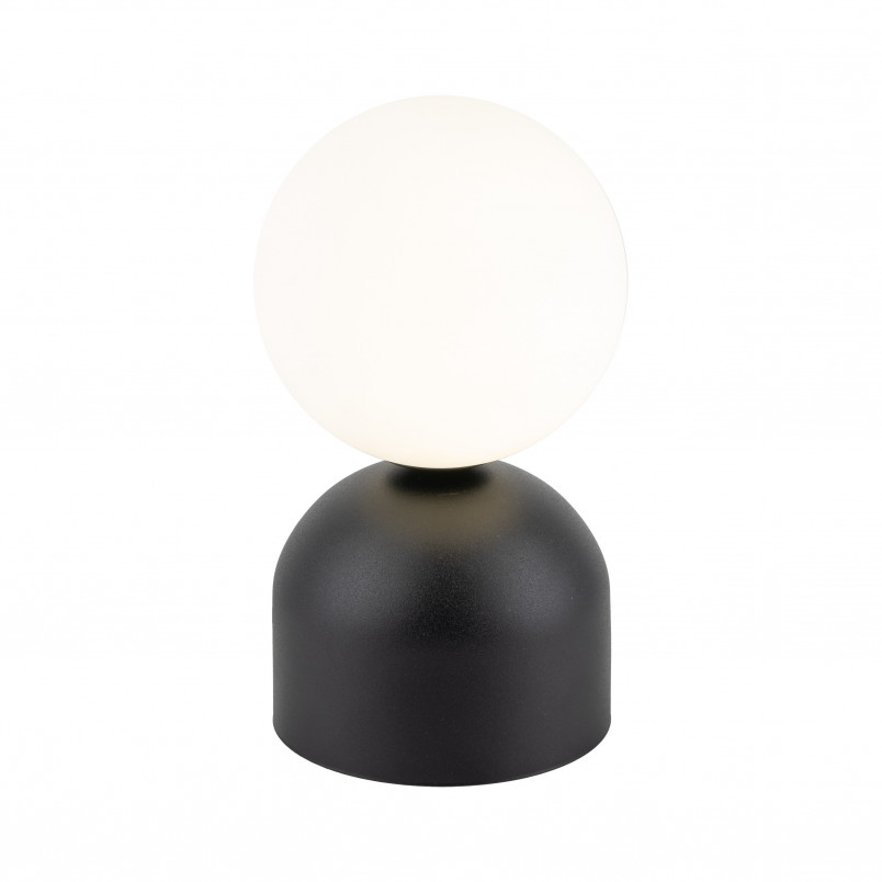 Lampa stołowa szklana kula Miki biały / czarny TK Lighting