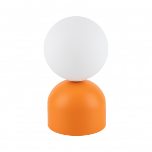 Lampa stołowa szklana kula Miki biały / pomarańczowy TK Lighting