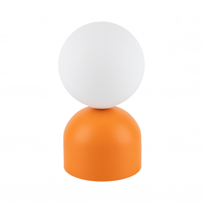 Lampa stołowa szklana kula Miki biały / pomarańczowy TK Lighting