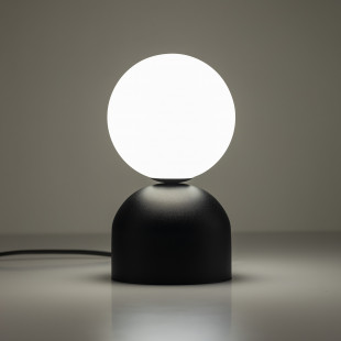 Lampa stołowa szklana kula Miki biały / czarny TK Lighting