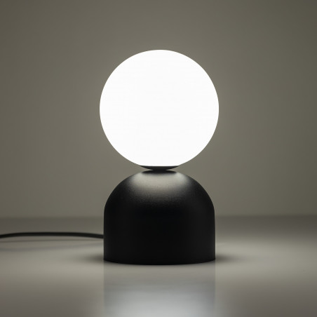 Lampa stołowa szklana kula Miki biały / czarny TK Lighting