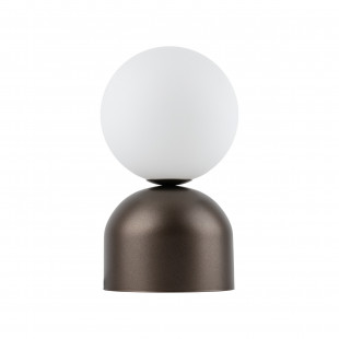 Lampa stołowa szklana kula Miki biały / brązowy TK Lighting