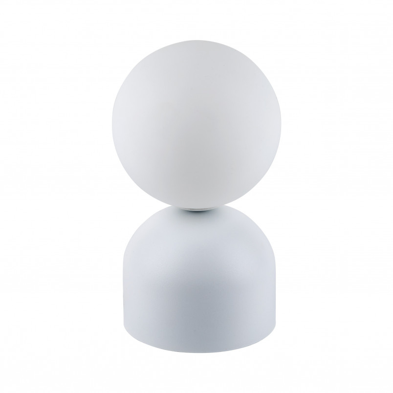 Lampa stołowa szklana kula Miki biała TK Lighting