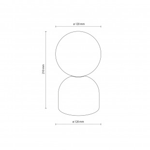 Lampa stołowa szklana kula Miki biały / czarny TK Lighting