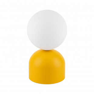 Lampa stołowa szklana kula Miki biały / żółty TK Lighting