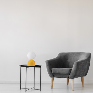 Lampa stołowa szklana kula Miki biały / żółty TK Lighting
