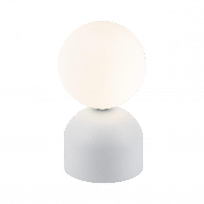 Lampa stołowa szklana kula Miki biała TK Lighting