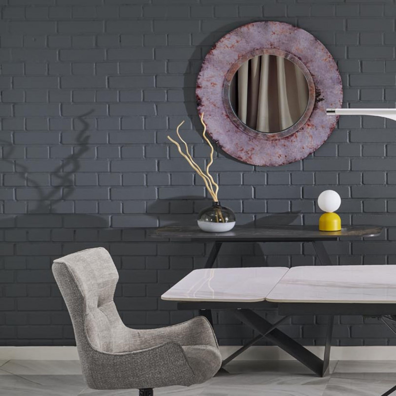 Lampa stołowa szklana kula Miki biały / pomarańczowy TK Lighting