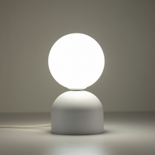 Lampa stołowa szklana kula Miki biała TK Lighting