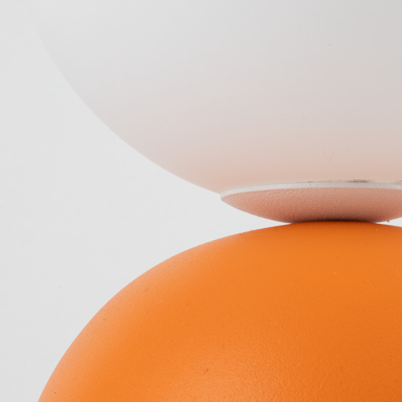 Lampa stołowa szklana kula Miki biały / pomarańczowy TK Lighting
