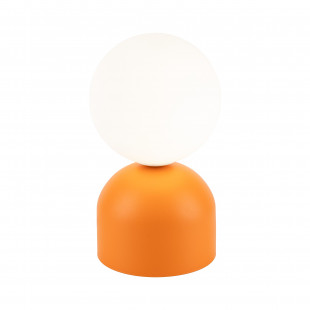 Lampa stołowa szklana kula Miki biały / pomarańczowy TK Lighting