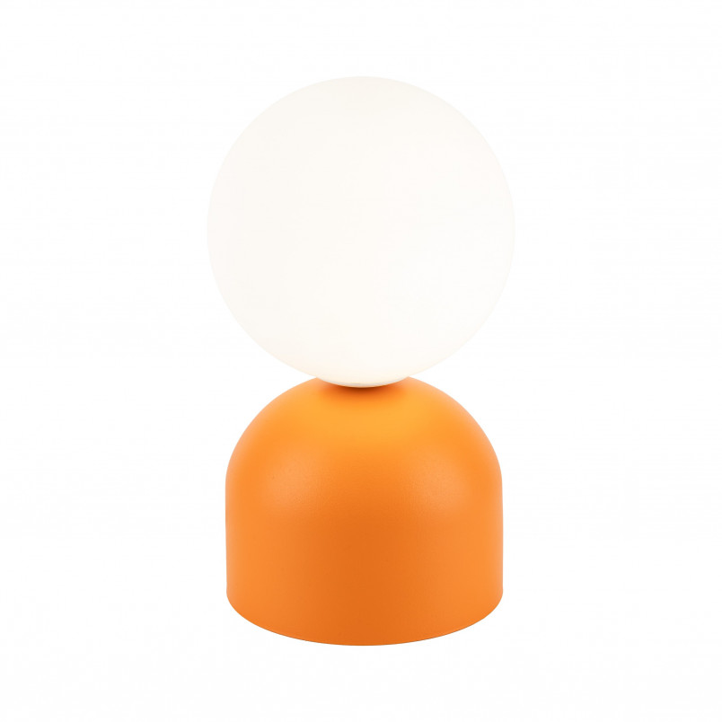 Lampa stołowa szklana kula Miki biały / pomarańczowy TK Lighting