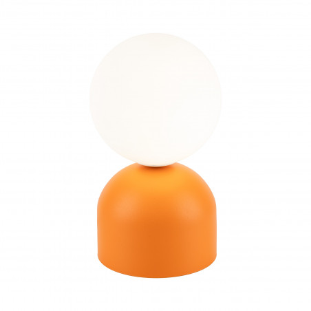Lampa stołowa szklana kula Miki biały / pomarańczowy TK Lighting