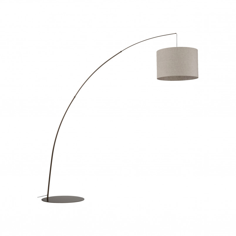 Lampa podłogowa łukowa z abażurem Moby brązowa TK Lighting