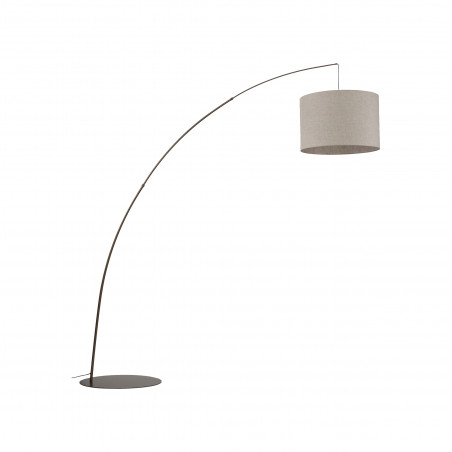 Lampa podłogowa łukowa z abażurem Moby brązowa TK Lighting