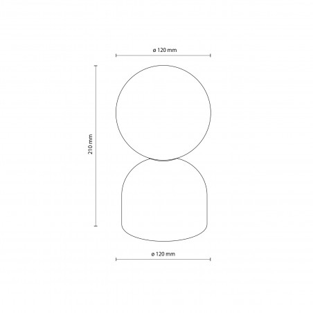 Lampa stołowa szklana kula Miki biały / pomarańczowy TK Lighting