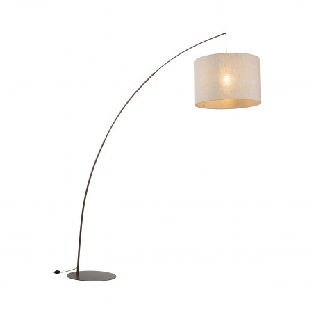 Lampa podłogowa łukowa z abażurem Moby brązowa TK Lighting